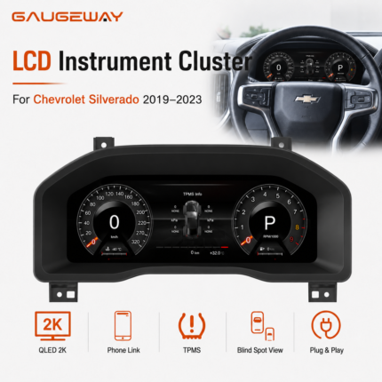 Gaugeway 12.3.inch for Chevrolet Silverado 2019-2023 LCD Dashboard Screen Car Speedometer Hot Selling