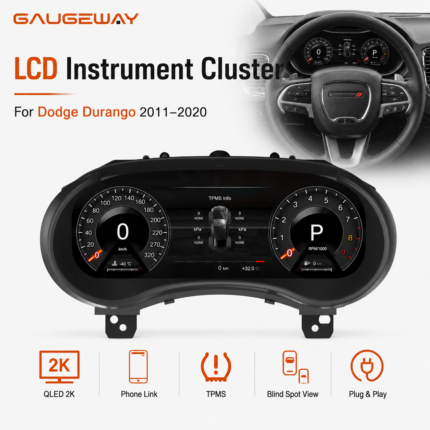 Gaugeway Exclusive Dodge Durango 2011-2020 12.3-inch full LCD instrument panel with lossless upgrade digital cockpit