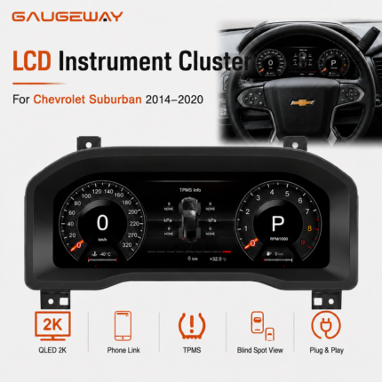 Gaugeway 12.3.inch for Chevrolet Suburban 2014-2020 LCD Dashboard Screen Car Speedometer Hot Selling
