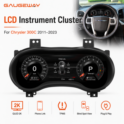 Gaugeway 12.3.inch for Chrysler 300C 2011-2023 LCD Instrument Cluster Car Auto Meter Speedometer