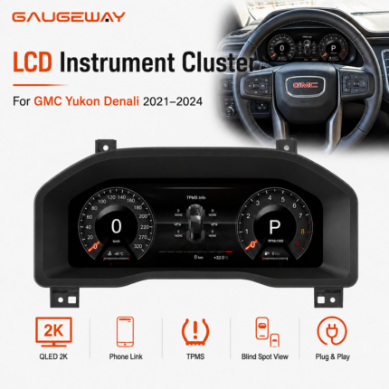 Gaugeway GMC Yukon Denali 2021-2024 12.3-inch digital cluster compatible with Carplay car dashboard
